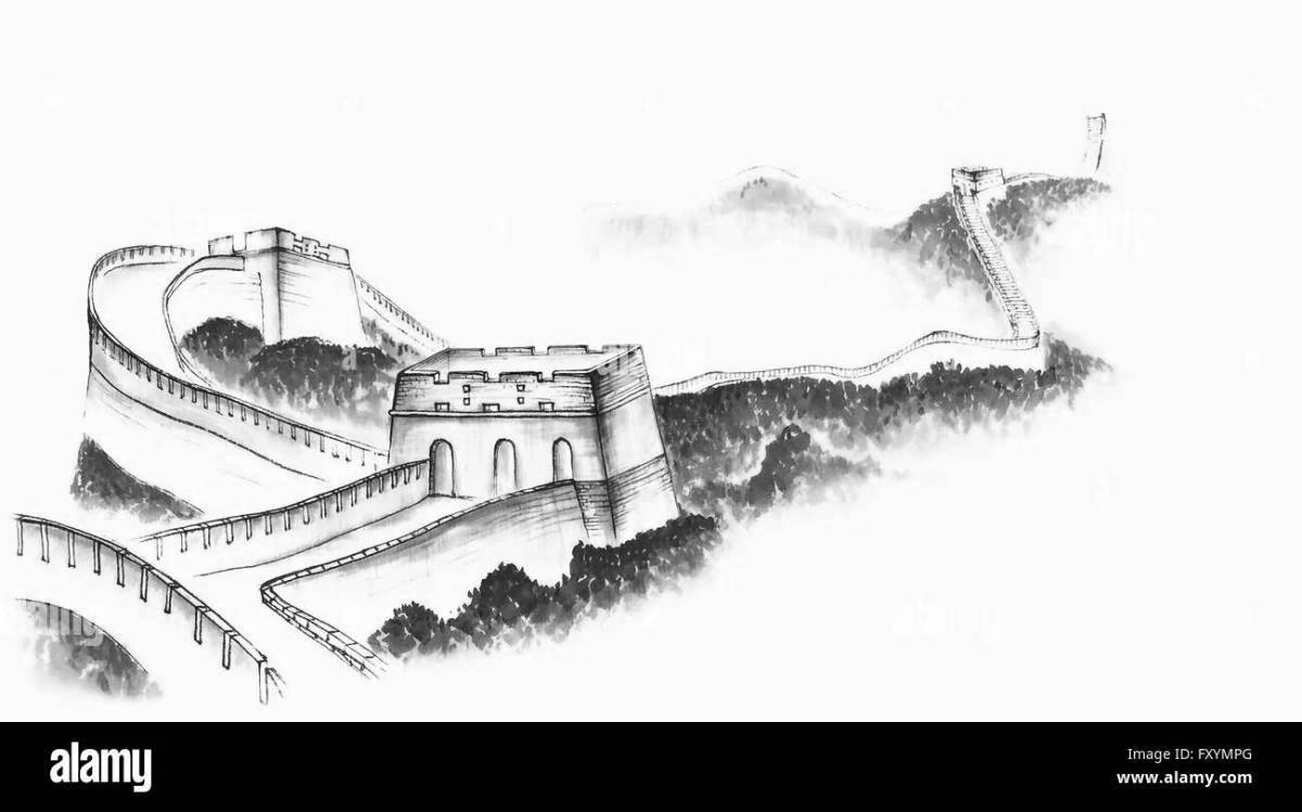 Раскраска грандиозная великая китайская стена