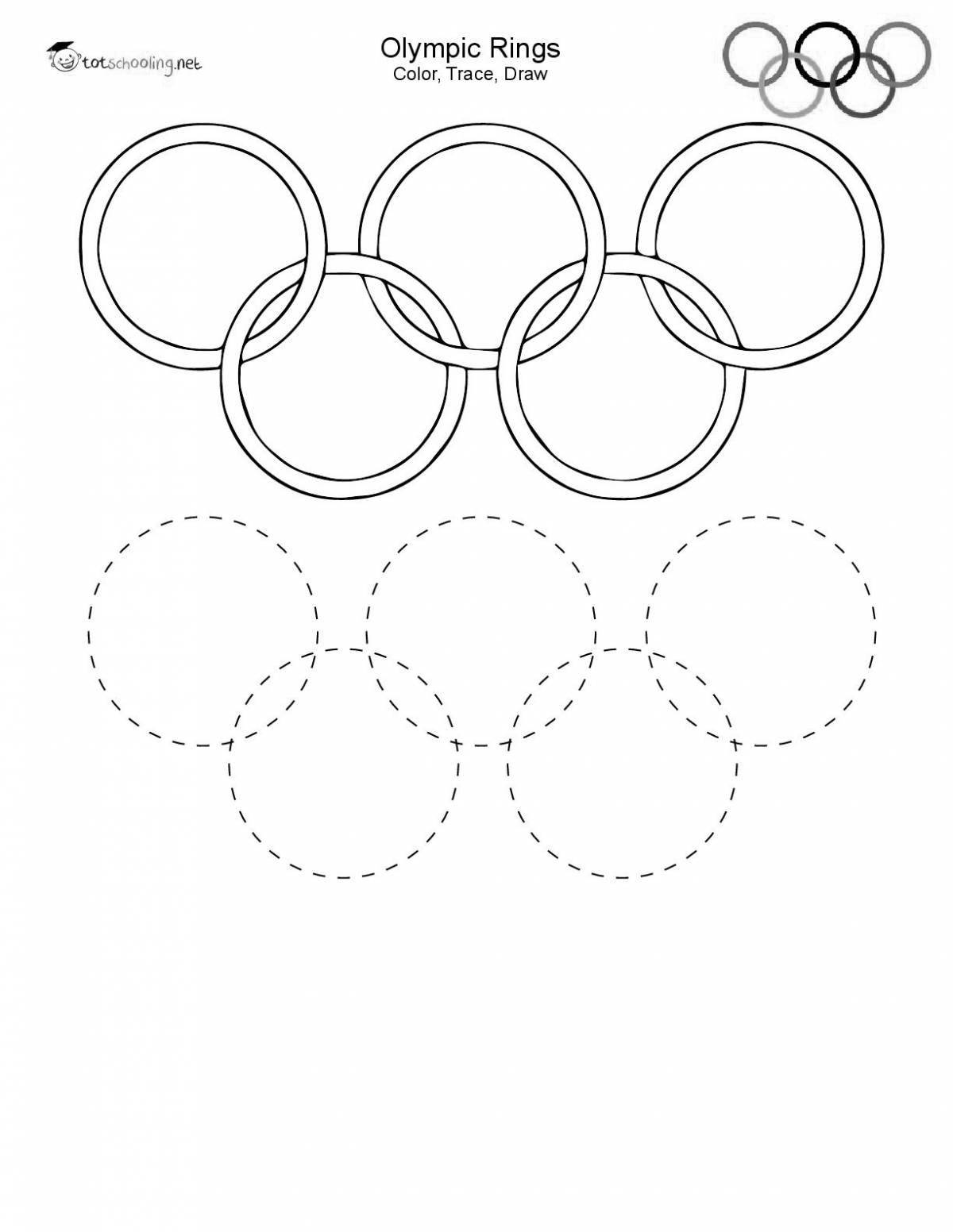 Раскраска праздничные кольца олимпийских игр
