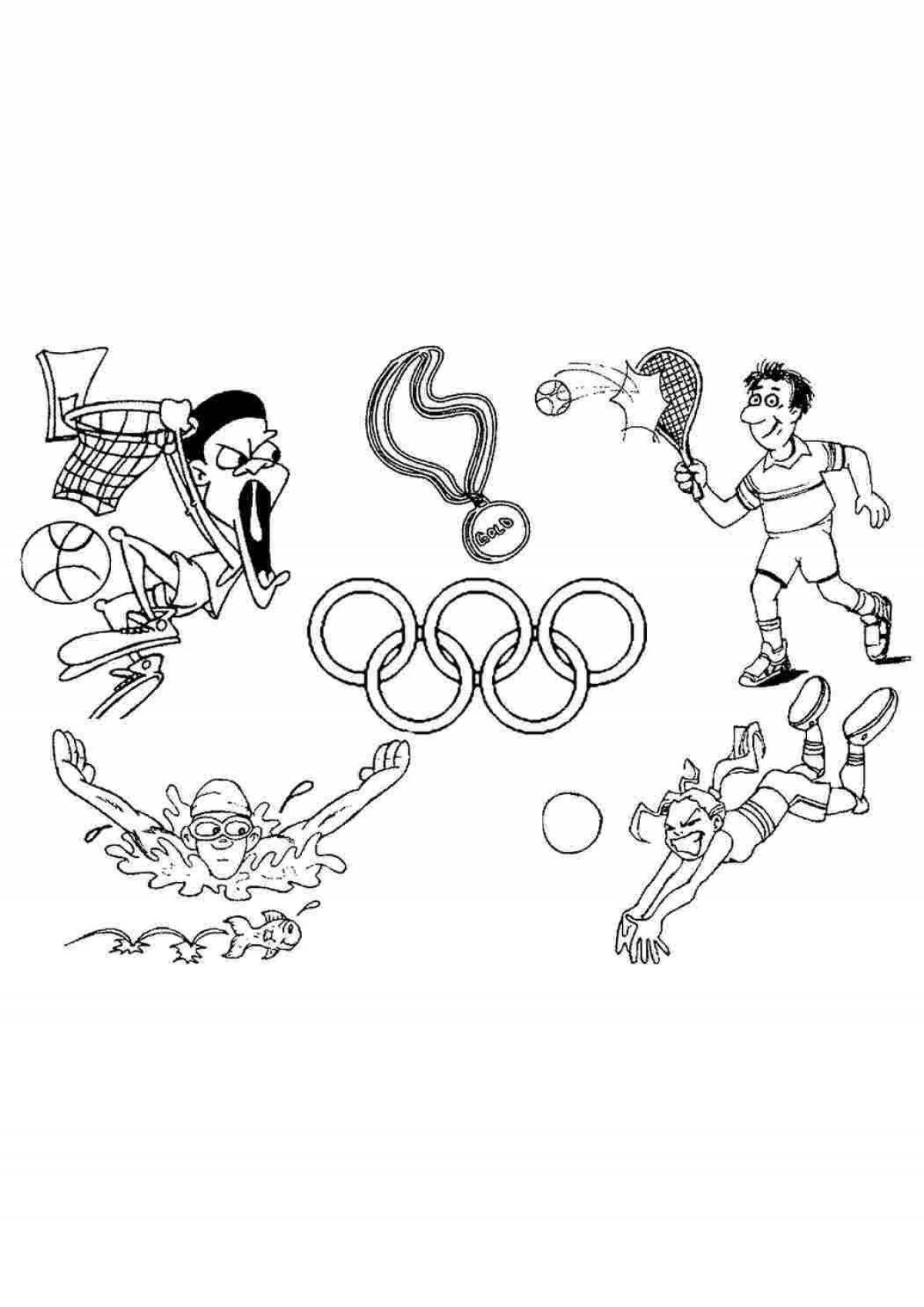 Coloring book shining olympic rings