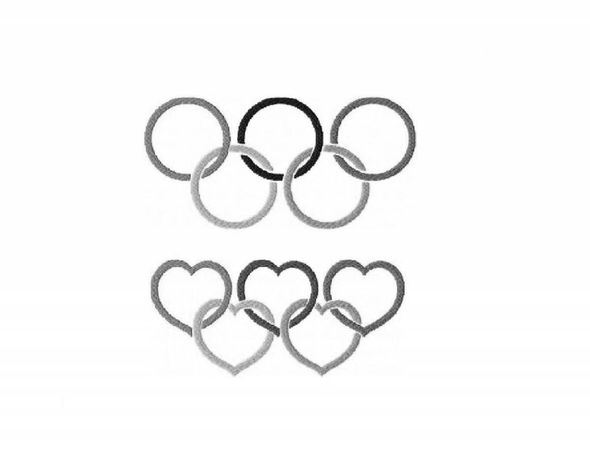 Ослепительные кольца олимпийских игр раскраска
