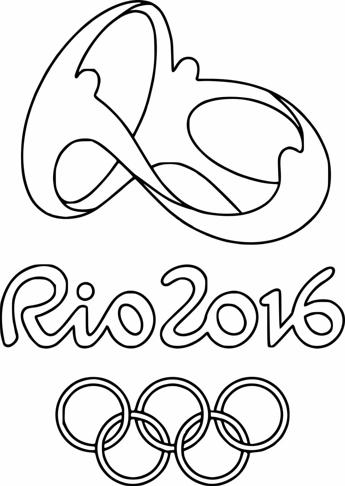 Coloring book shining rings of the olympic games