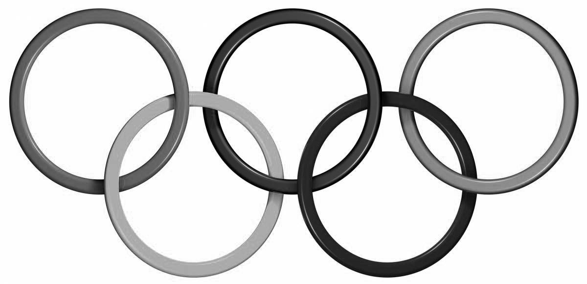 Coloring book shining rings of the olympic games