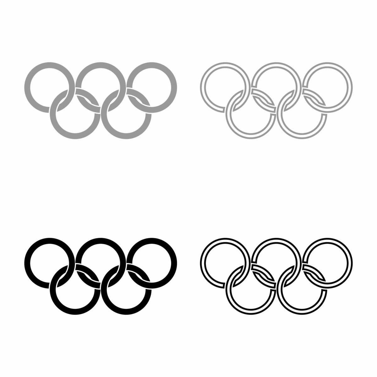 Coloring page striking rings of the olympic games