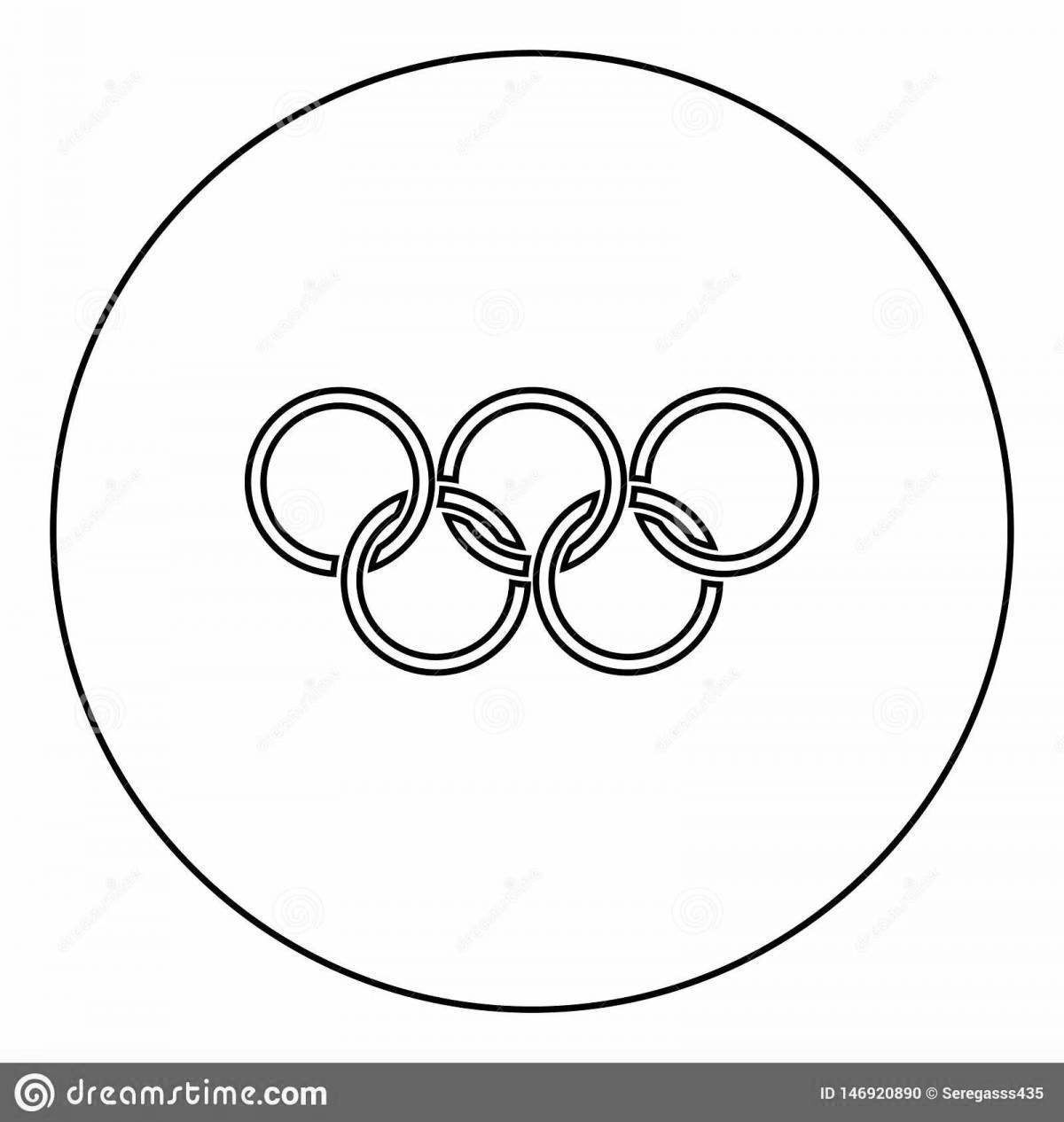 Раскраска захватывающие олимпийские кольца
