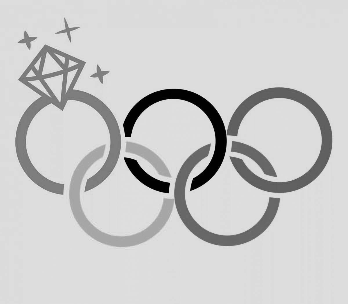 Раскраска увлекательные кольца олимпийских игр