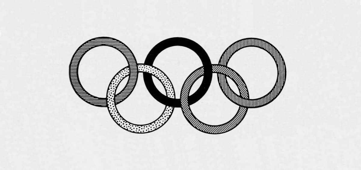 Раскраска чудесные кольца олимпийских игр