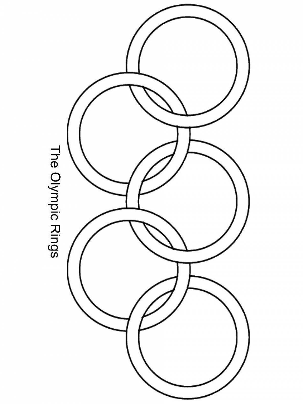 Coloring of exemplary rings of the olympic games