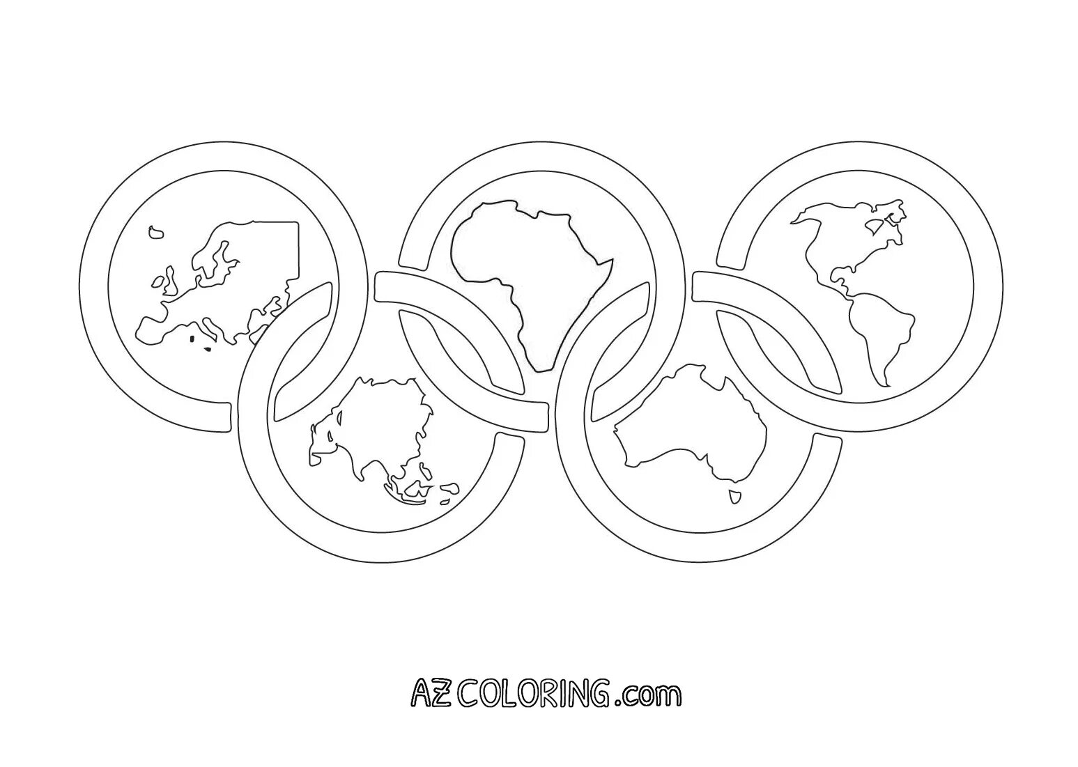 Раскраска непревзойденные кольца олимпийских игр