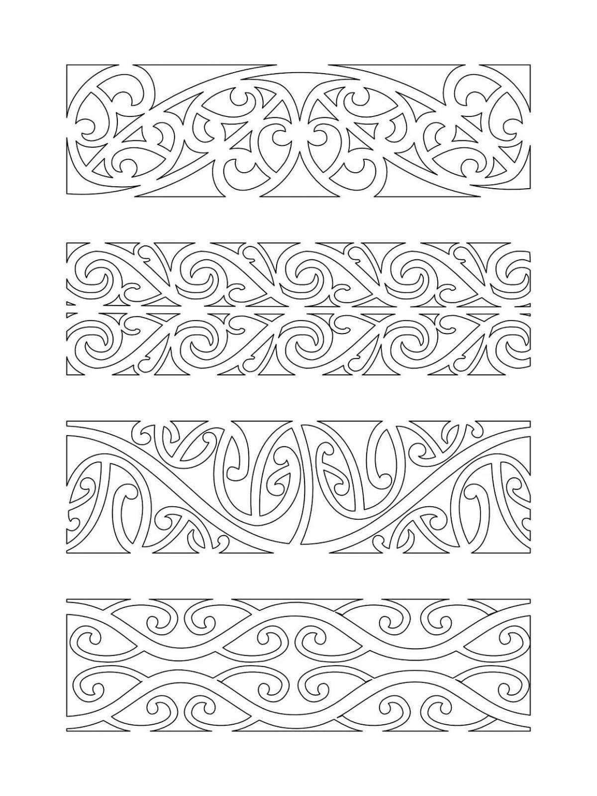 Coloring page gorgeous striped ornament