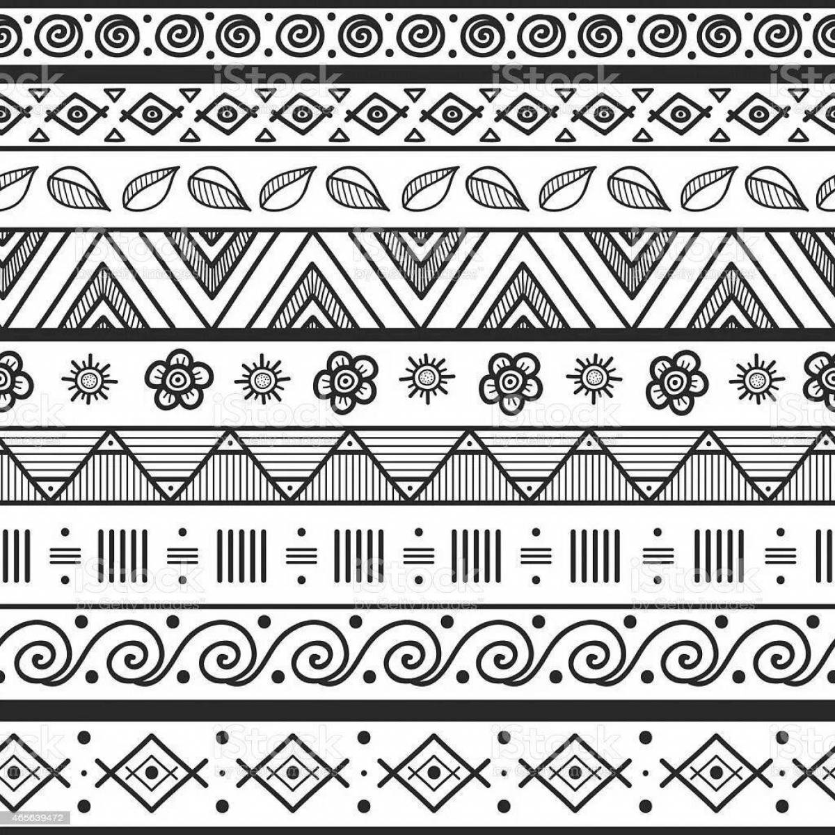 Coloring page dazzling striped ornament