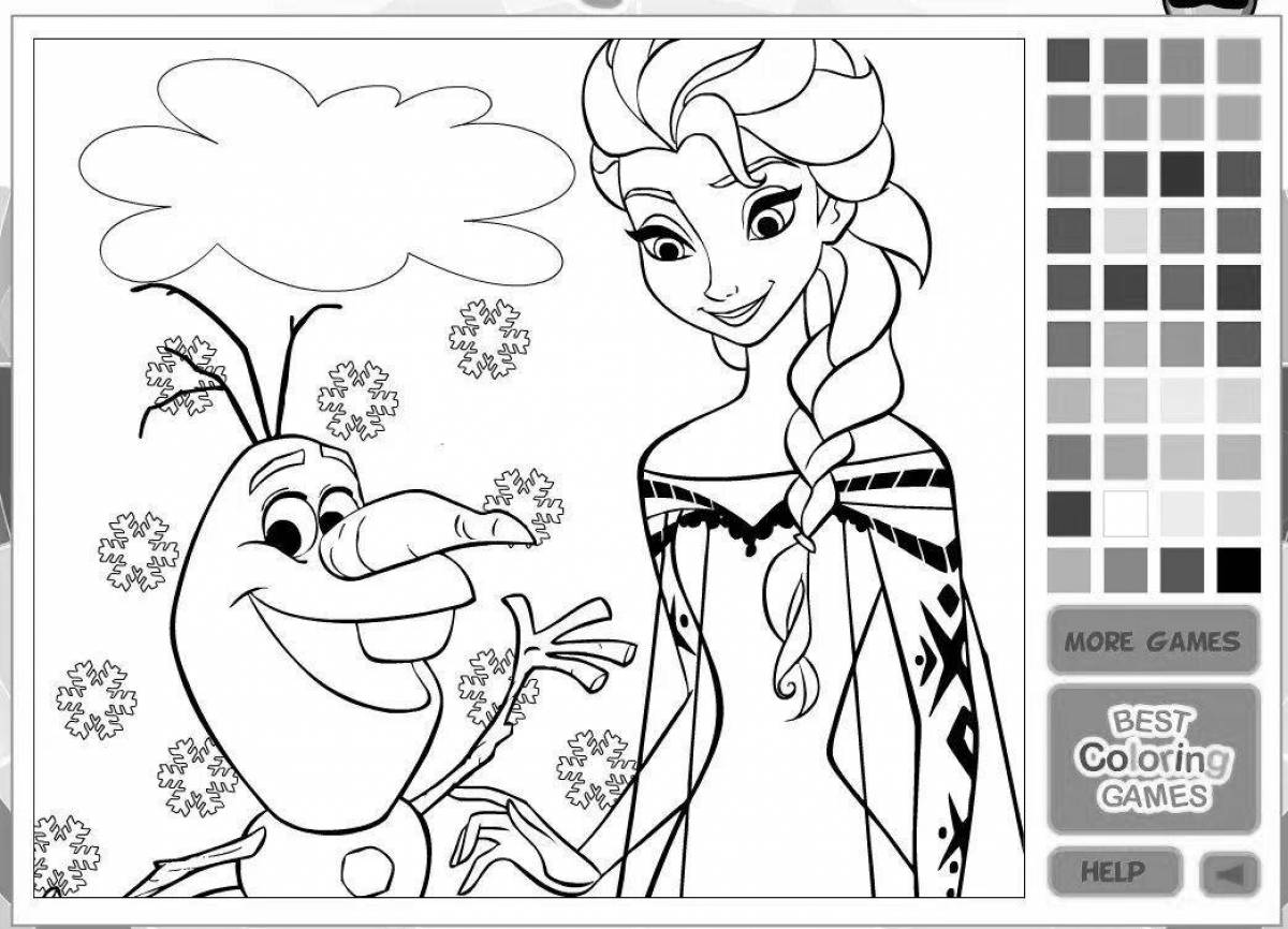 Charming elsa coloring by numbers