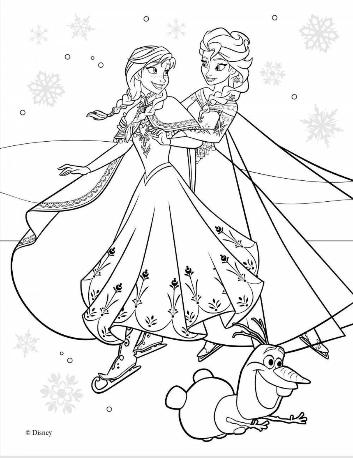 Elsa glitter coloring by numbers