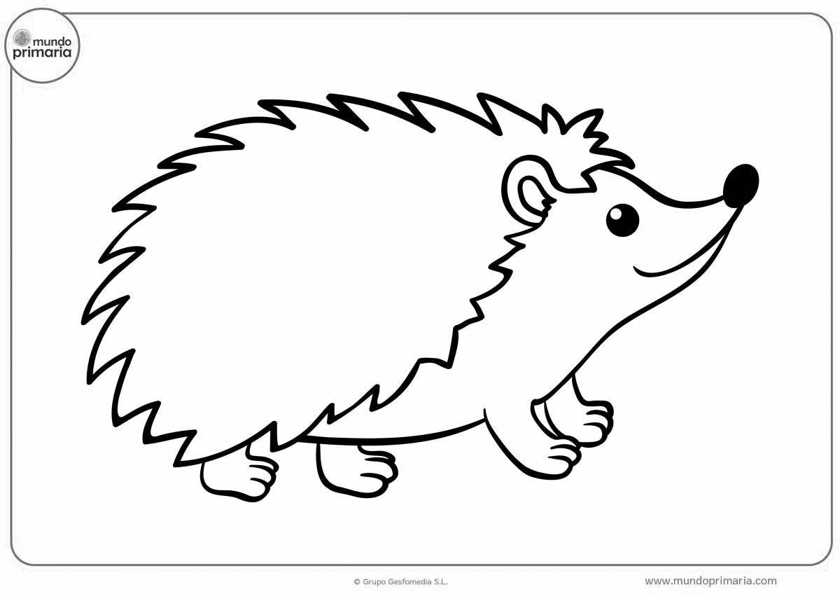 Joyful coloring hedgehog without thorns