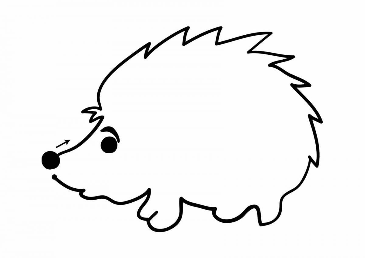 Cute coloring hedgehog without thorns