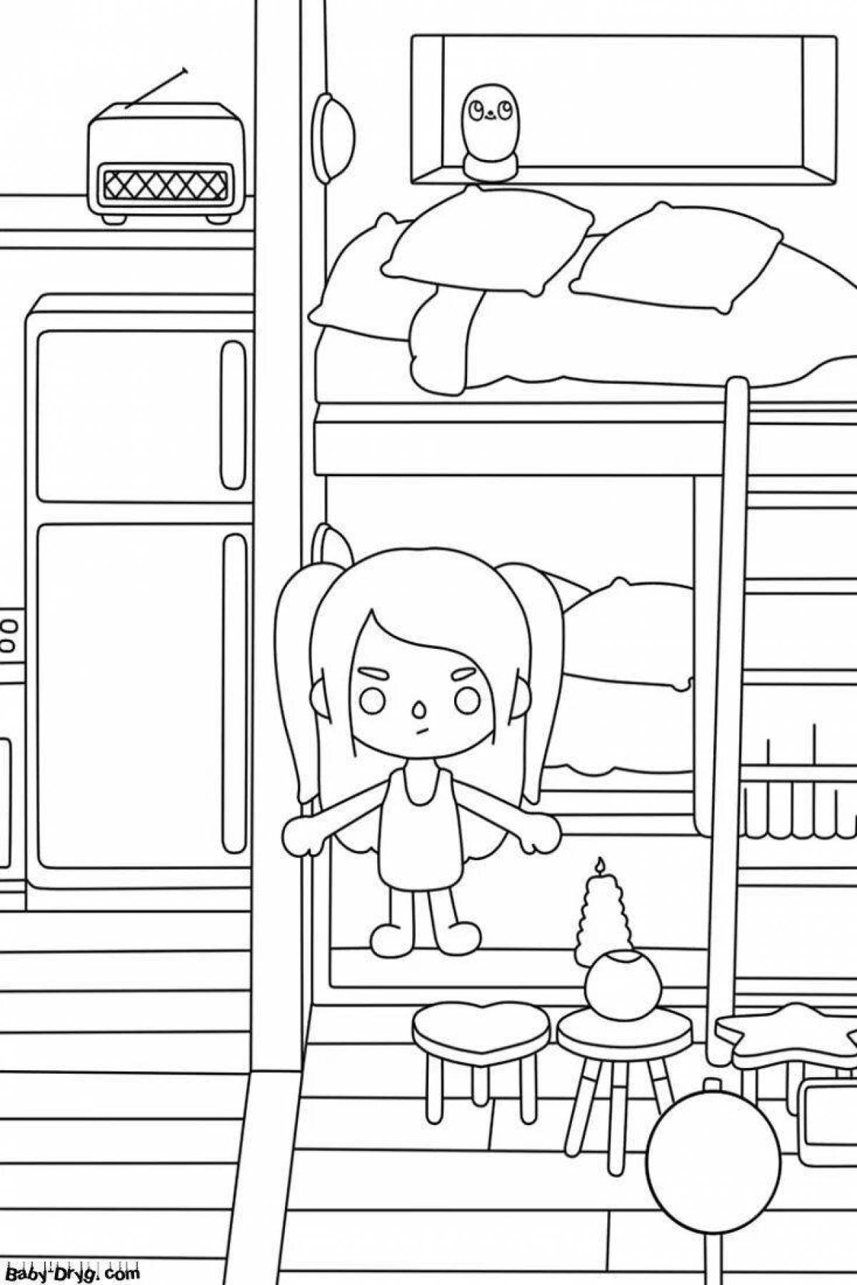 Grand white current side coloring page