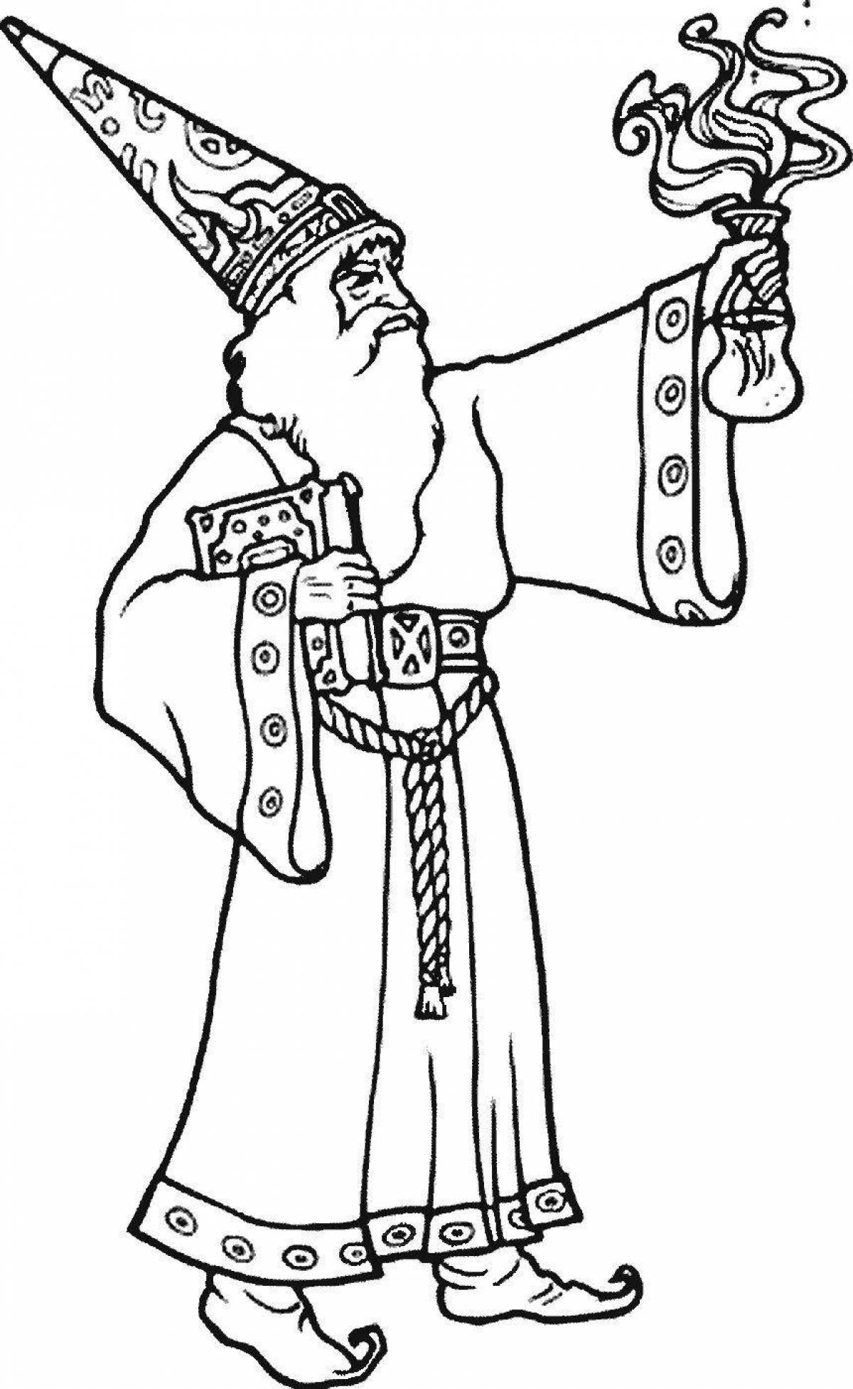 Glorious wizard coloring pages for kids