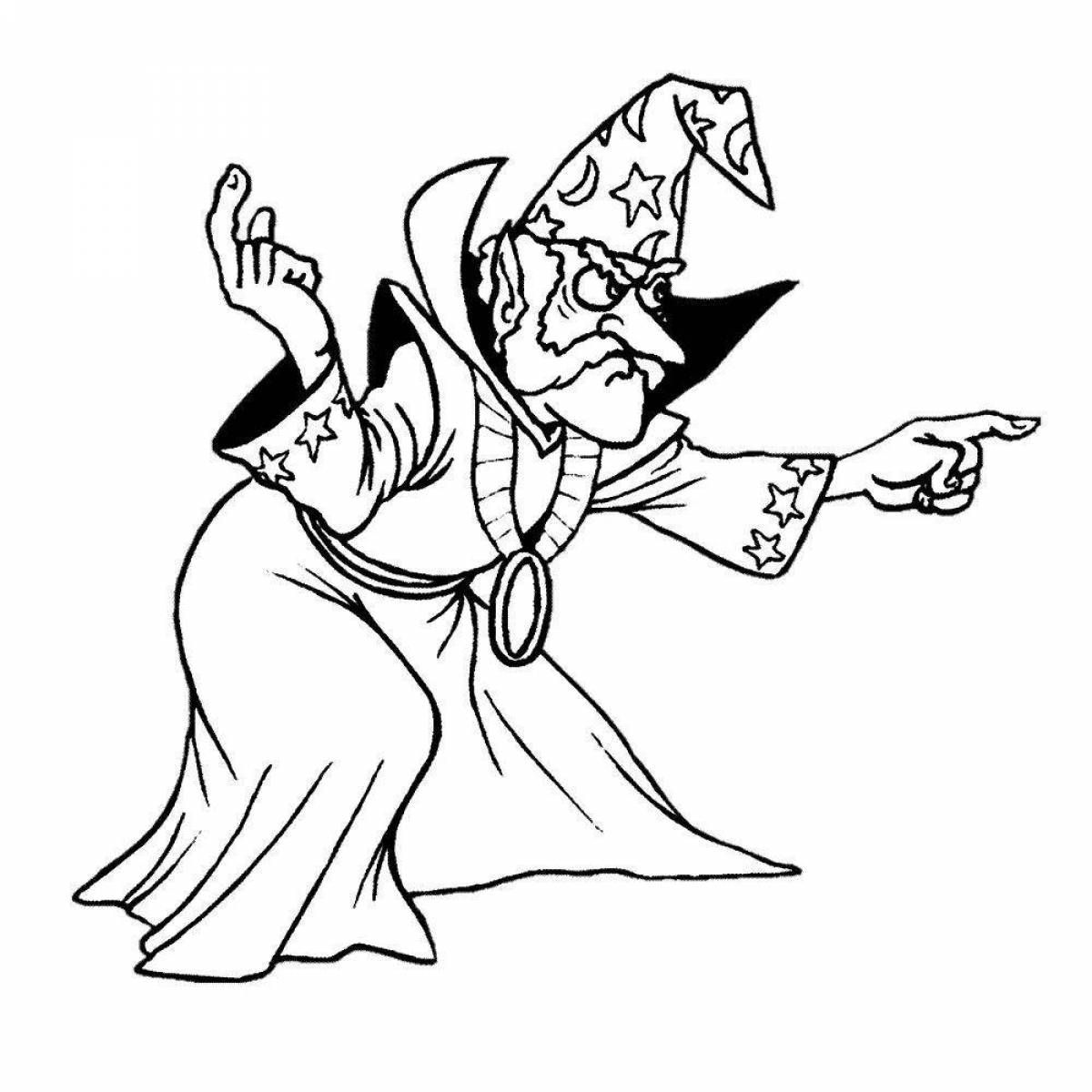 Wonderful wizard coloring pages for kids
