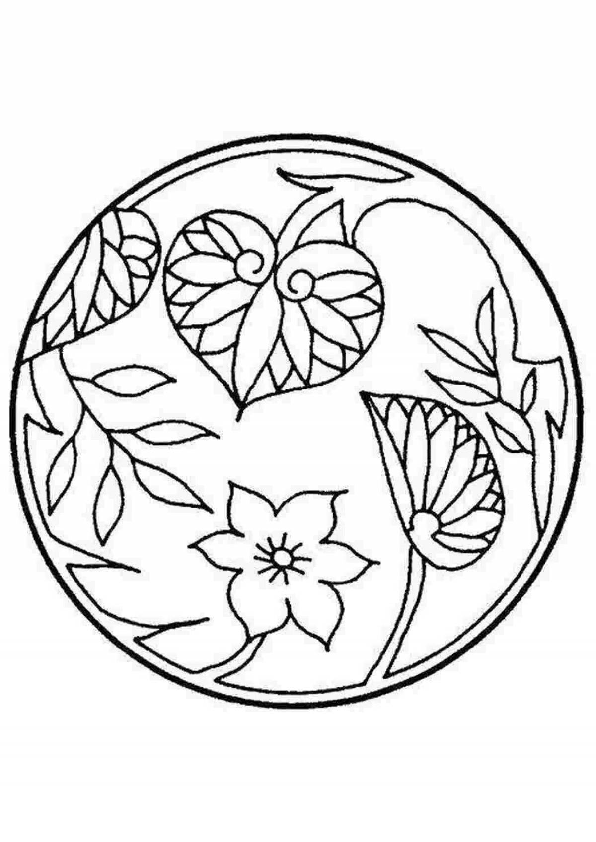 Орнаменты в круге для рисования растительный