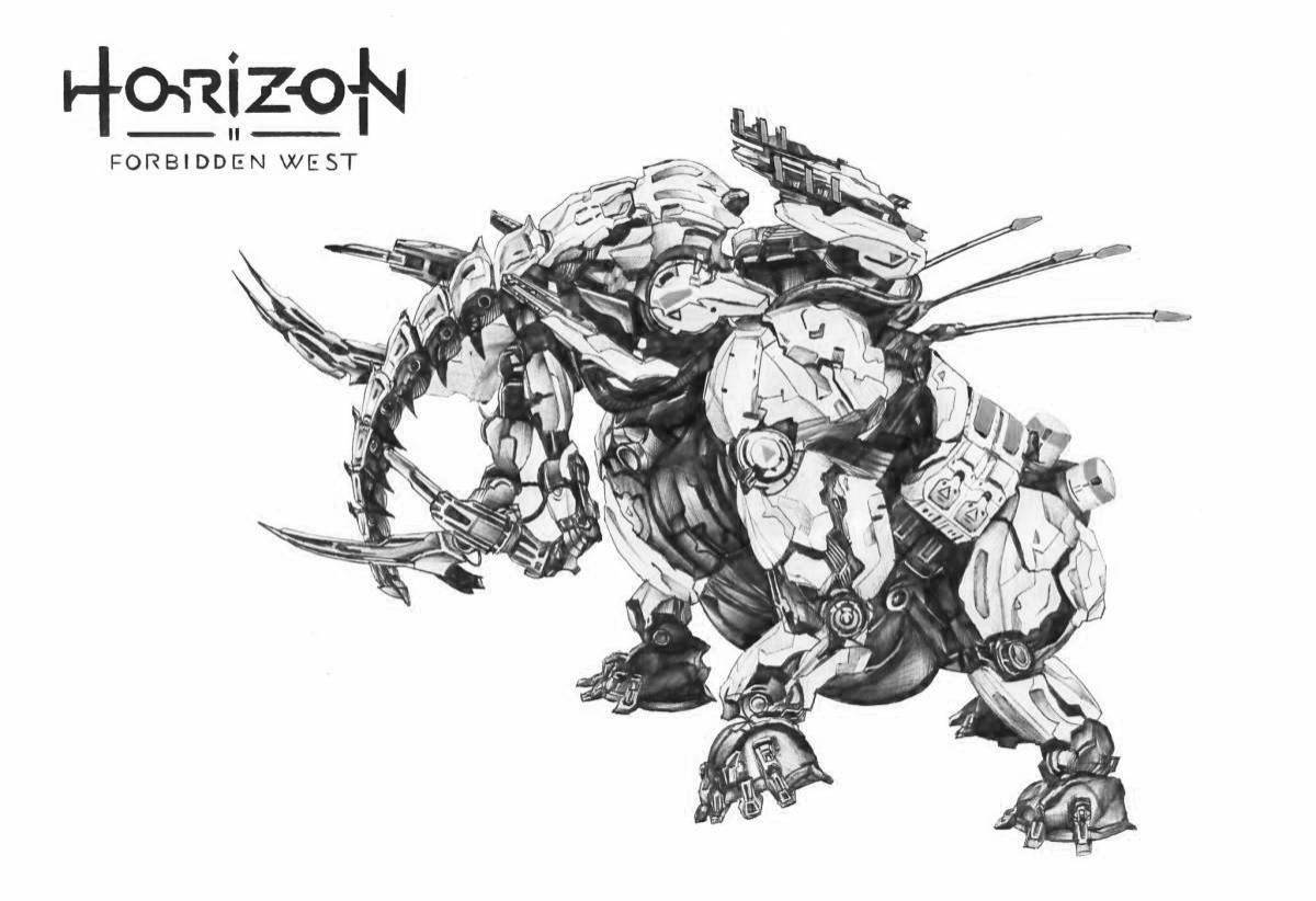 Horizon forbidden west лицевая раскраска. Раскраска Хоризон. Горизонт раскраска. Ленторг Horizon раскраска.