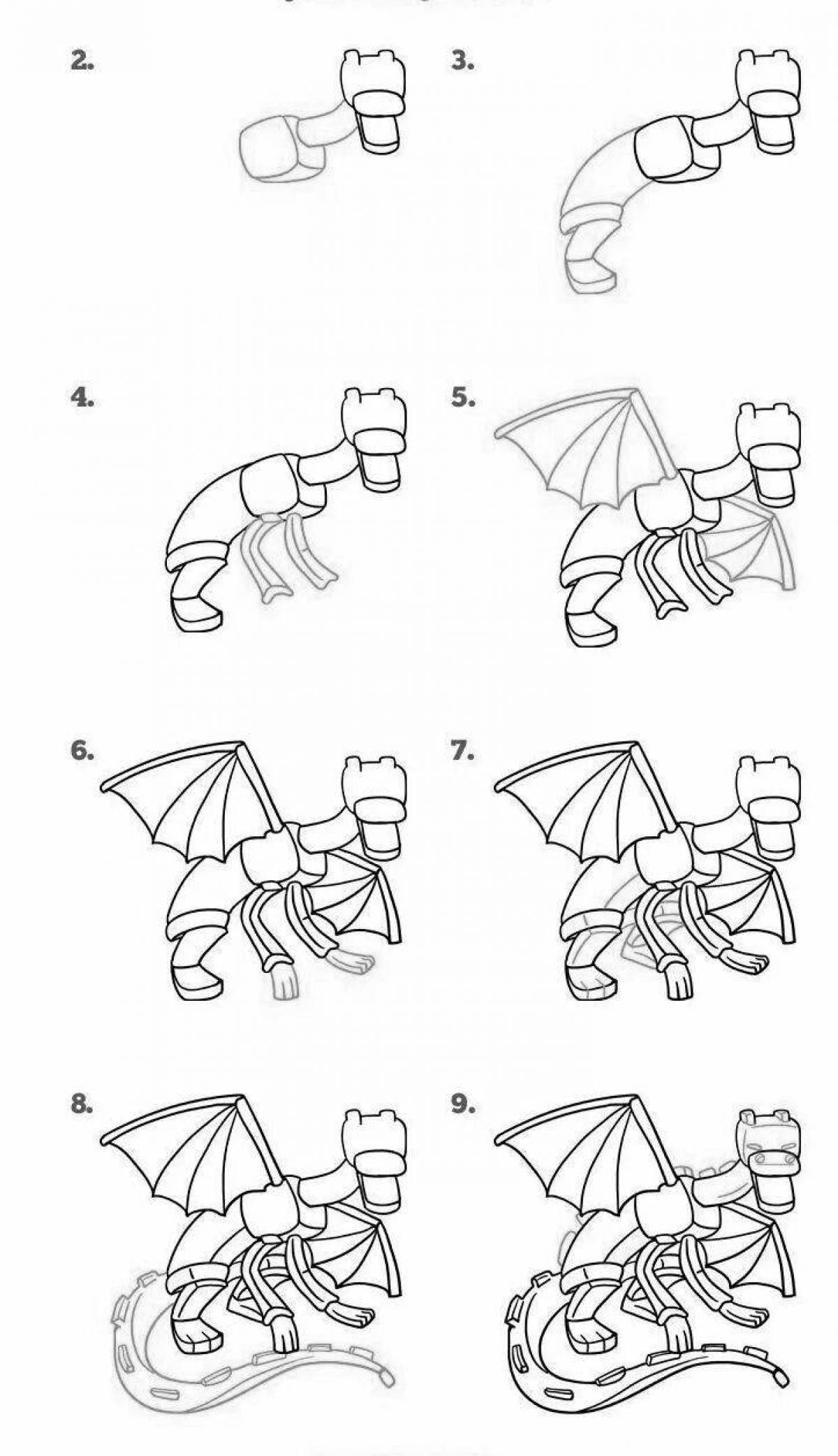 Эндер дракон из майнкрафта картинки для срисовки