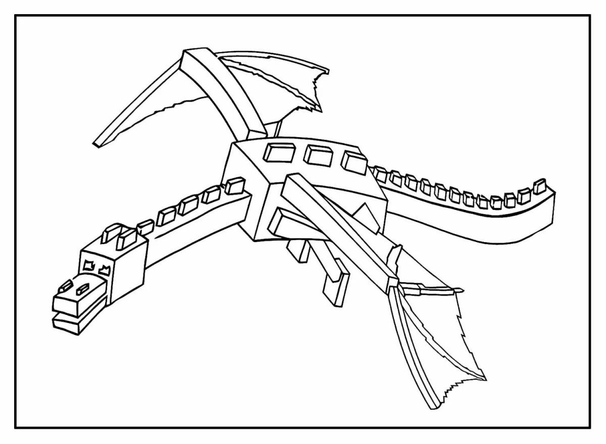 Майнкрафт эндер дракон нарисовать