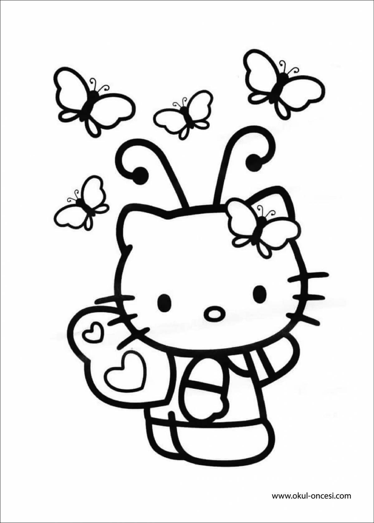 Cute little hello kitty coloring book
