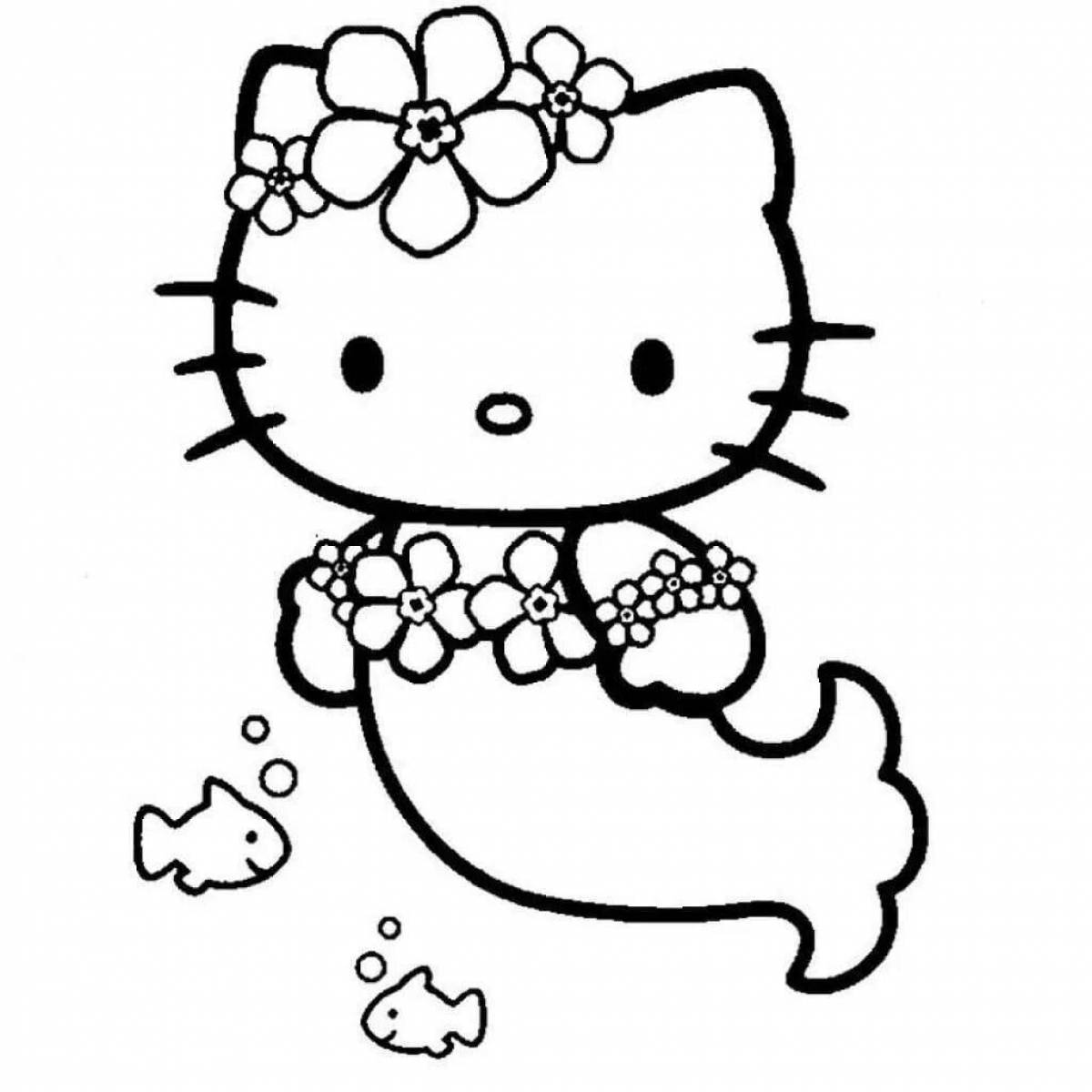 Small hello kitty coloring book with glitter glitter