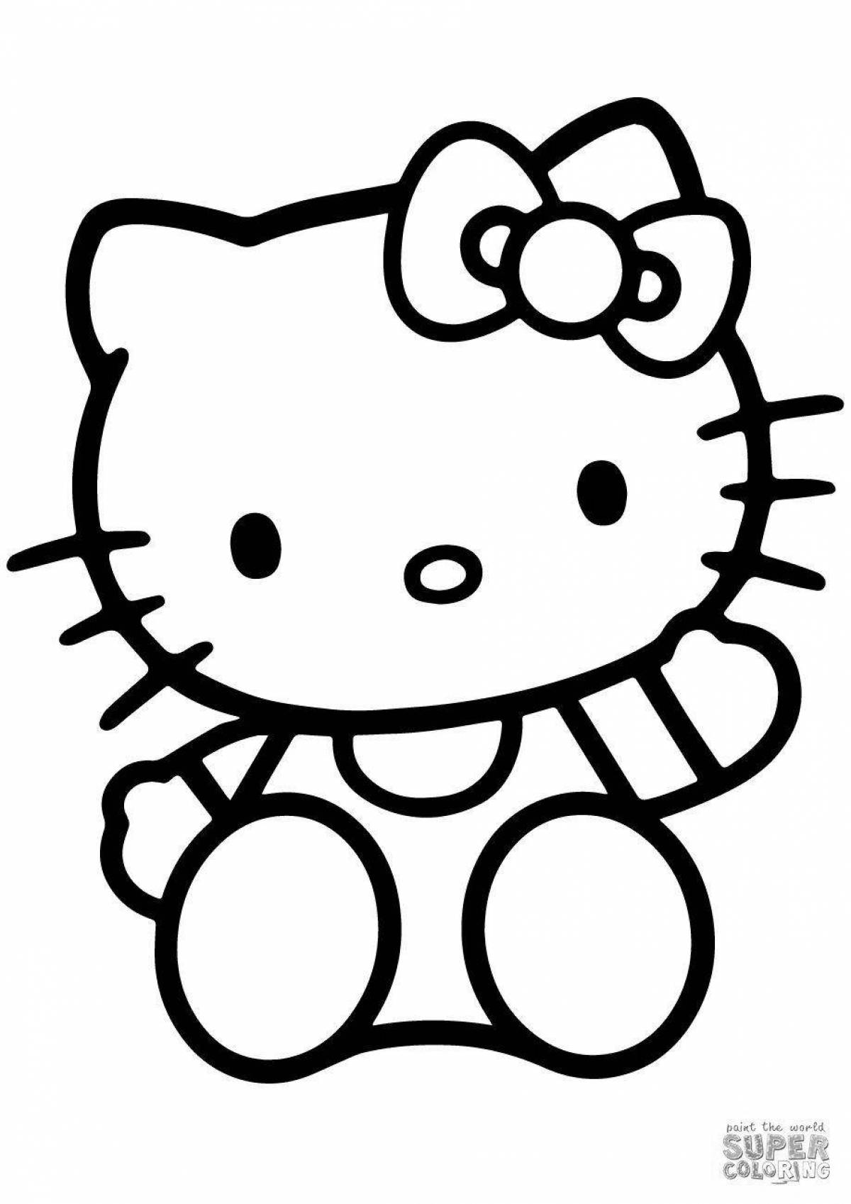 Сияющая hello kitty small coloring page
