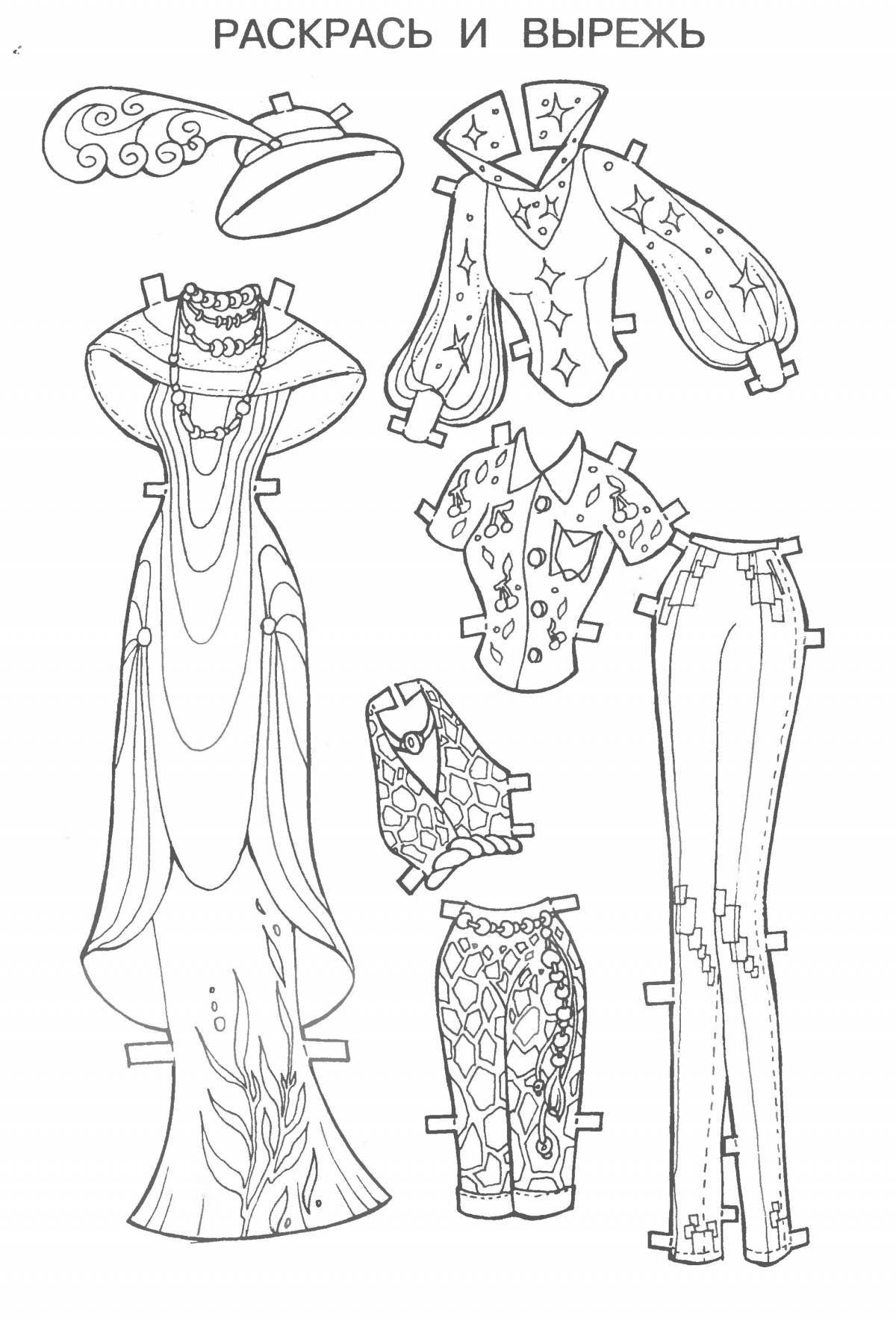 Coloring paper living paper doll barbie