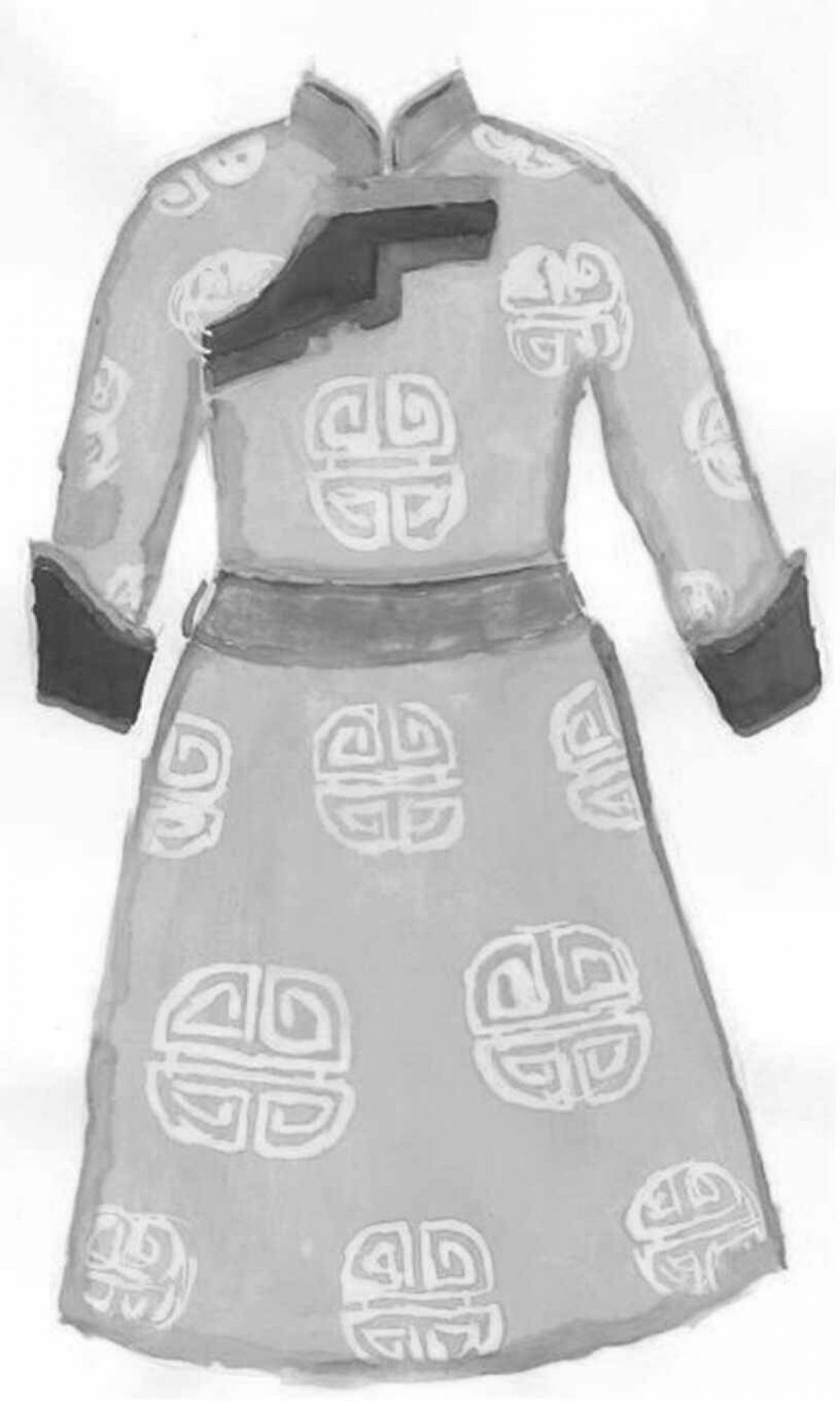 Coloring big Buryat costume