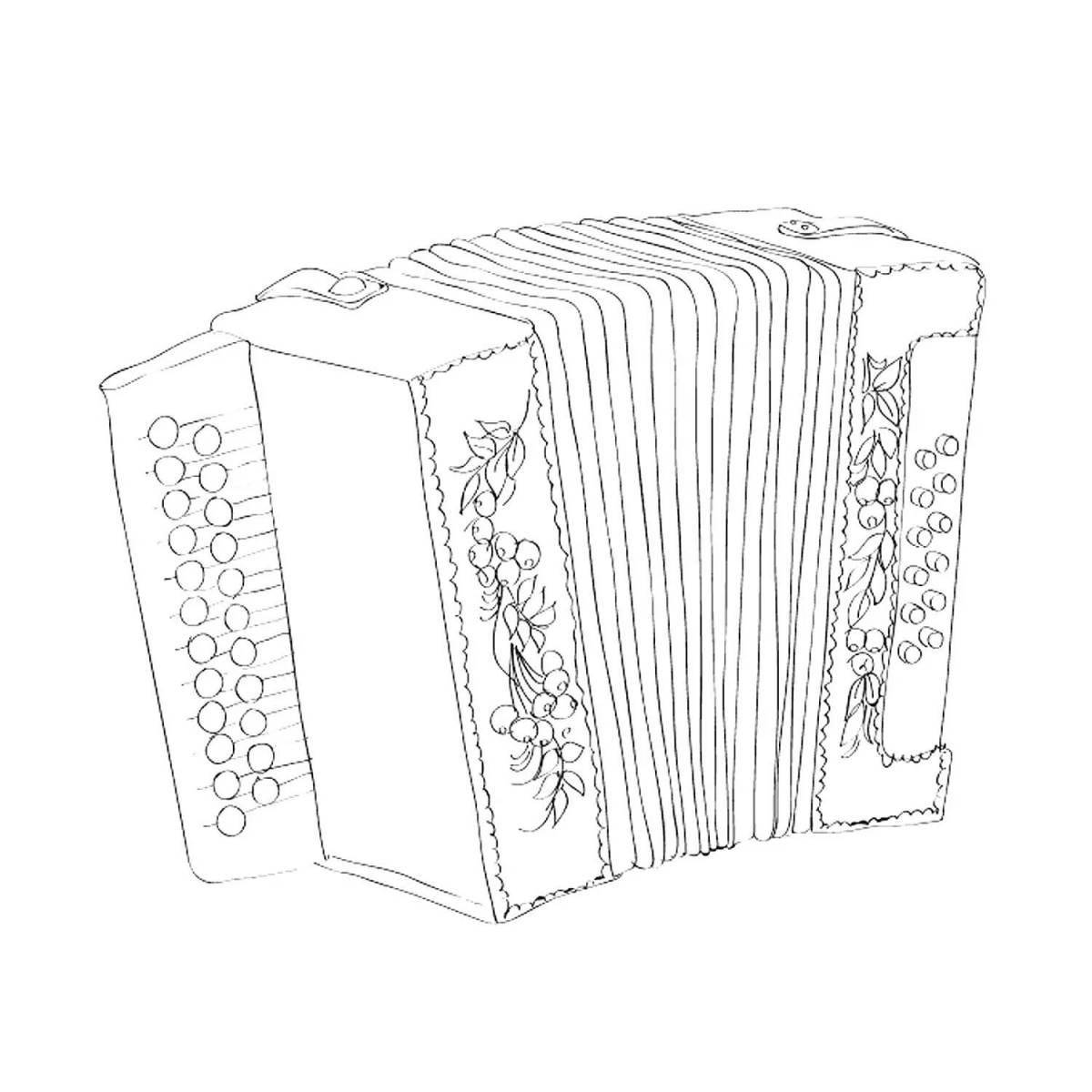 Fun coloring book with accordion for kids