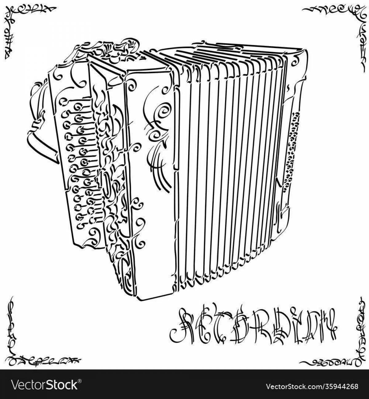 Engaging button accordion coloring for juniors