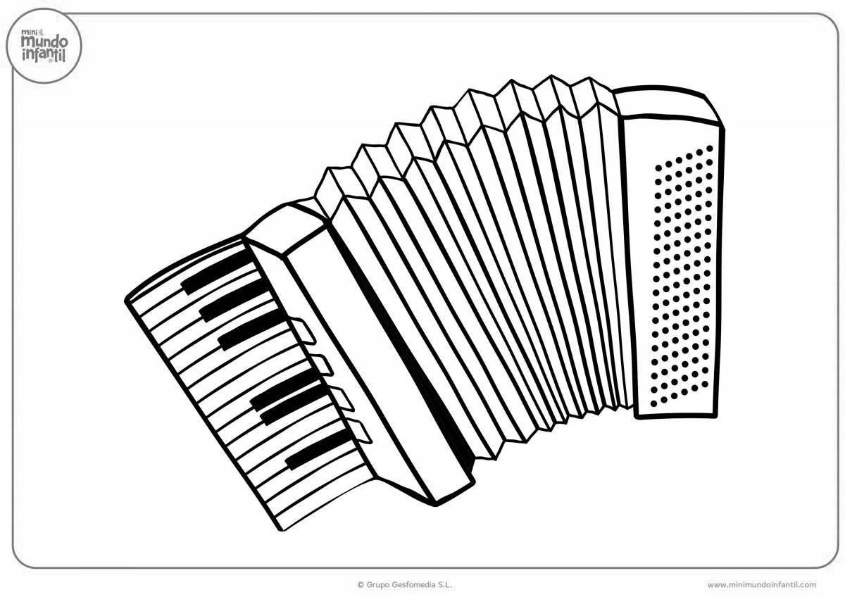 Великолепная раскраска для маленьких аккордеонов