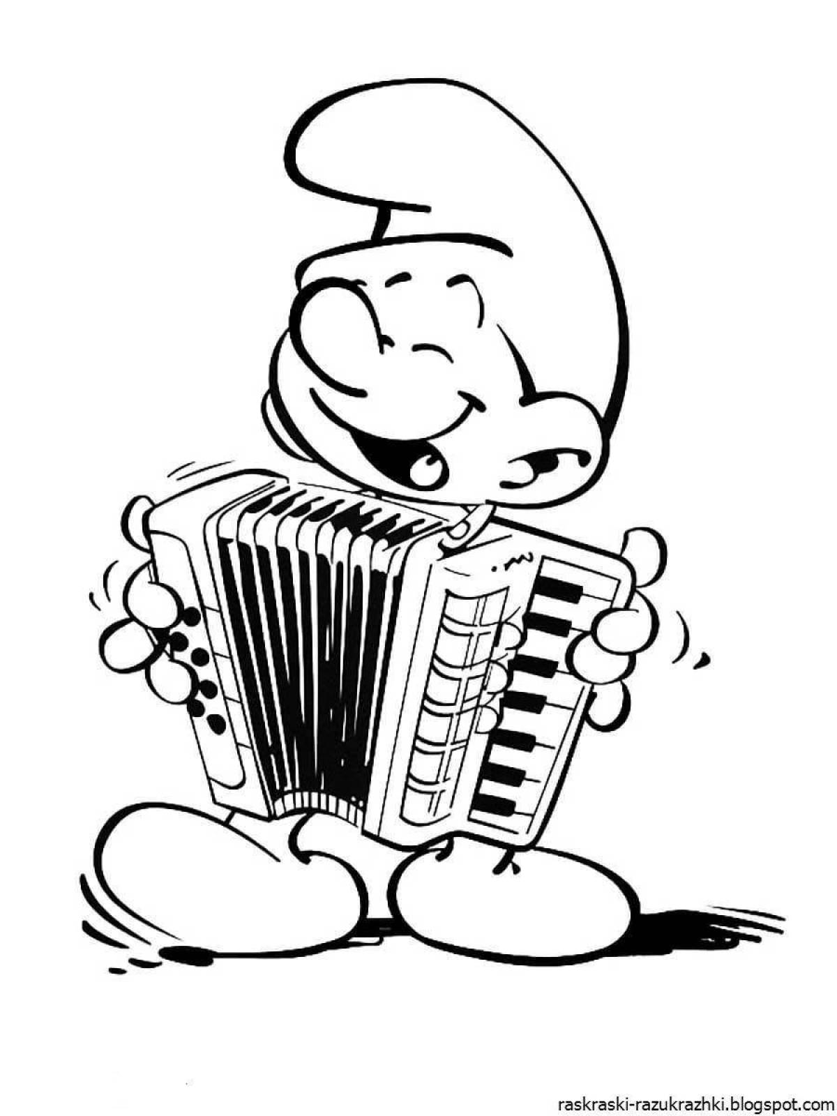 Cute accordion coloring book for kids