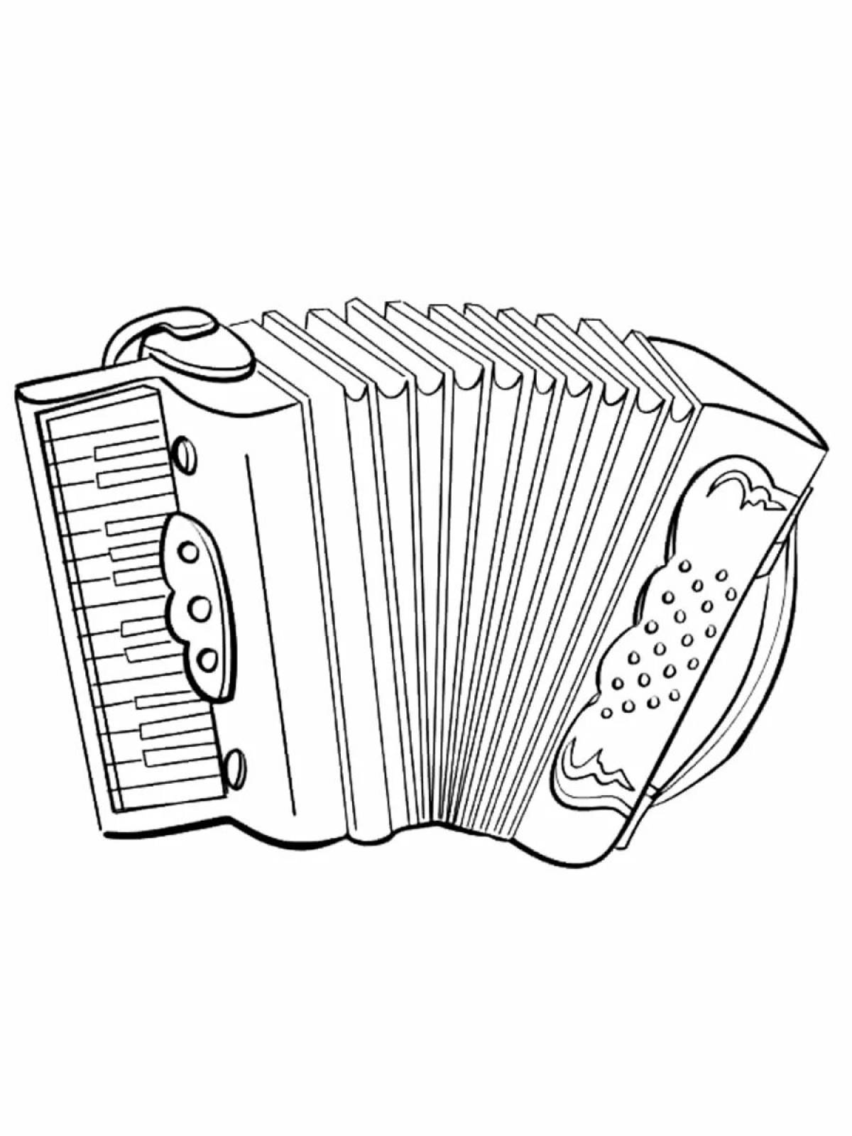 Attractive accordion coloring page for juniors