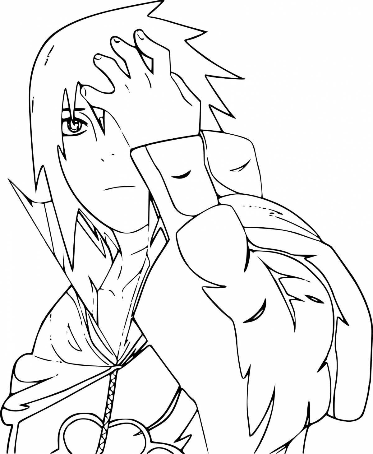 Comic coloring naruto anime sasuke