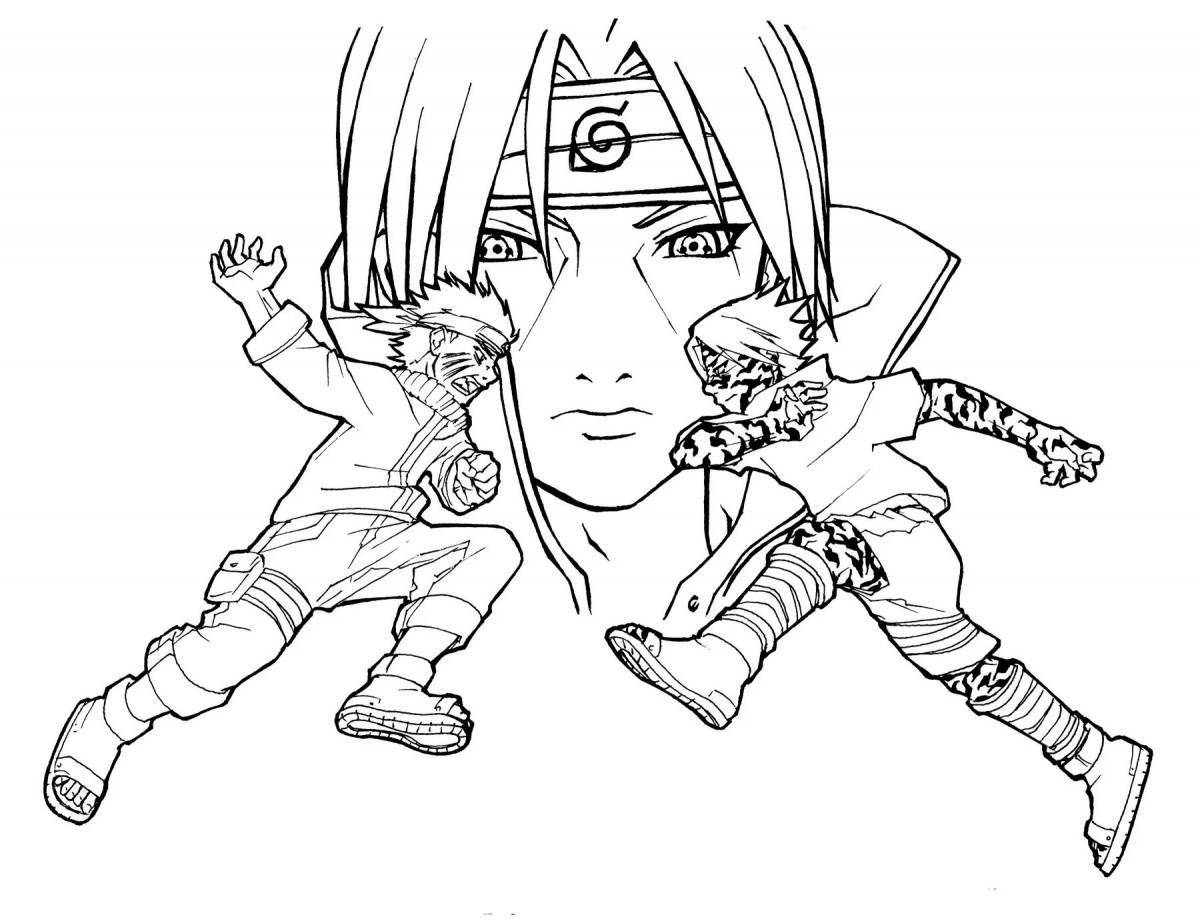 Witty coloring naruto anime sasuke