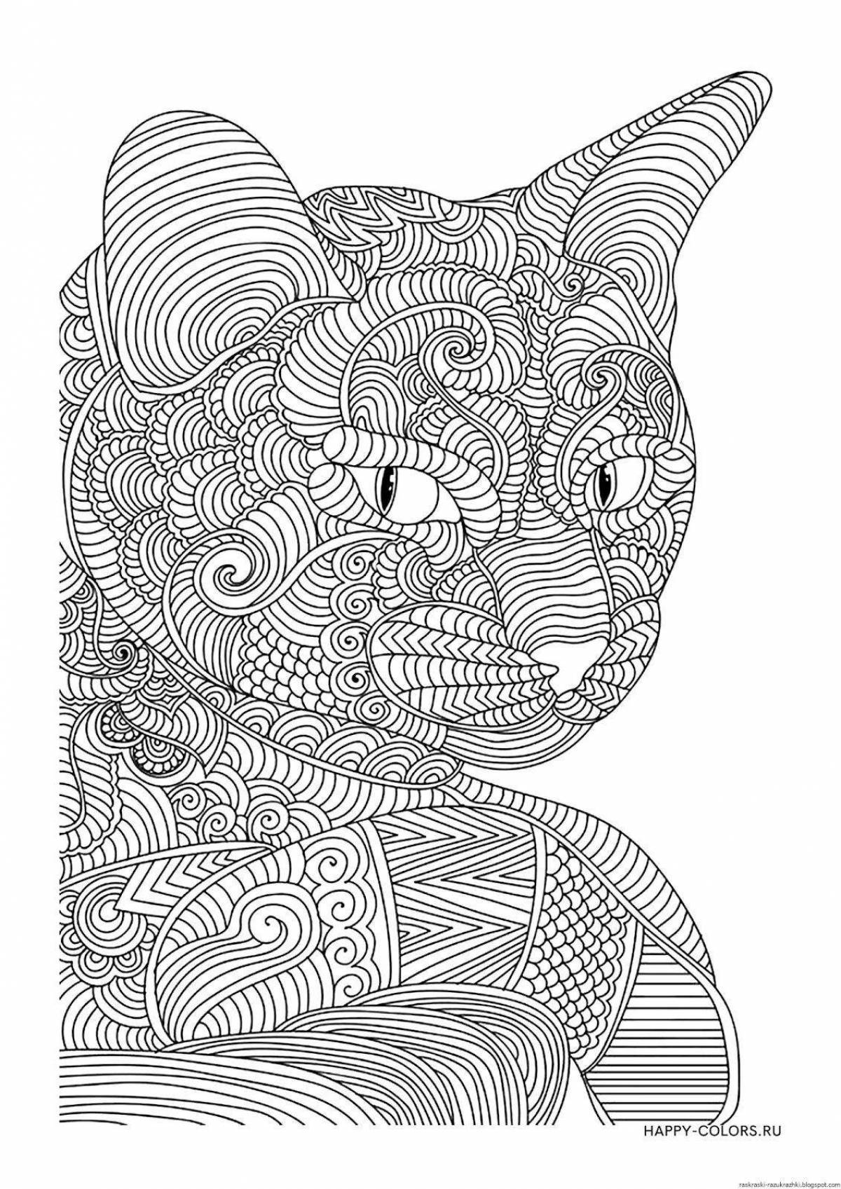 Раскраска Богато украшенная сложная антистрессовая раскраска