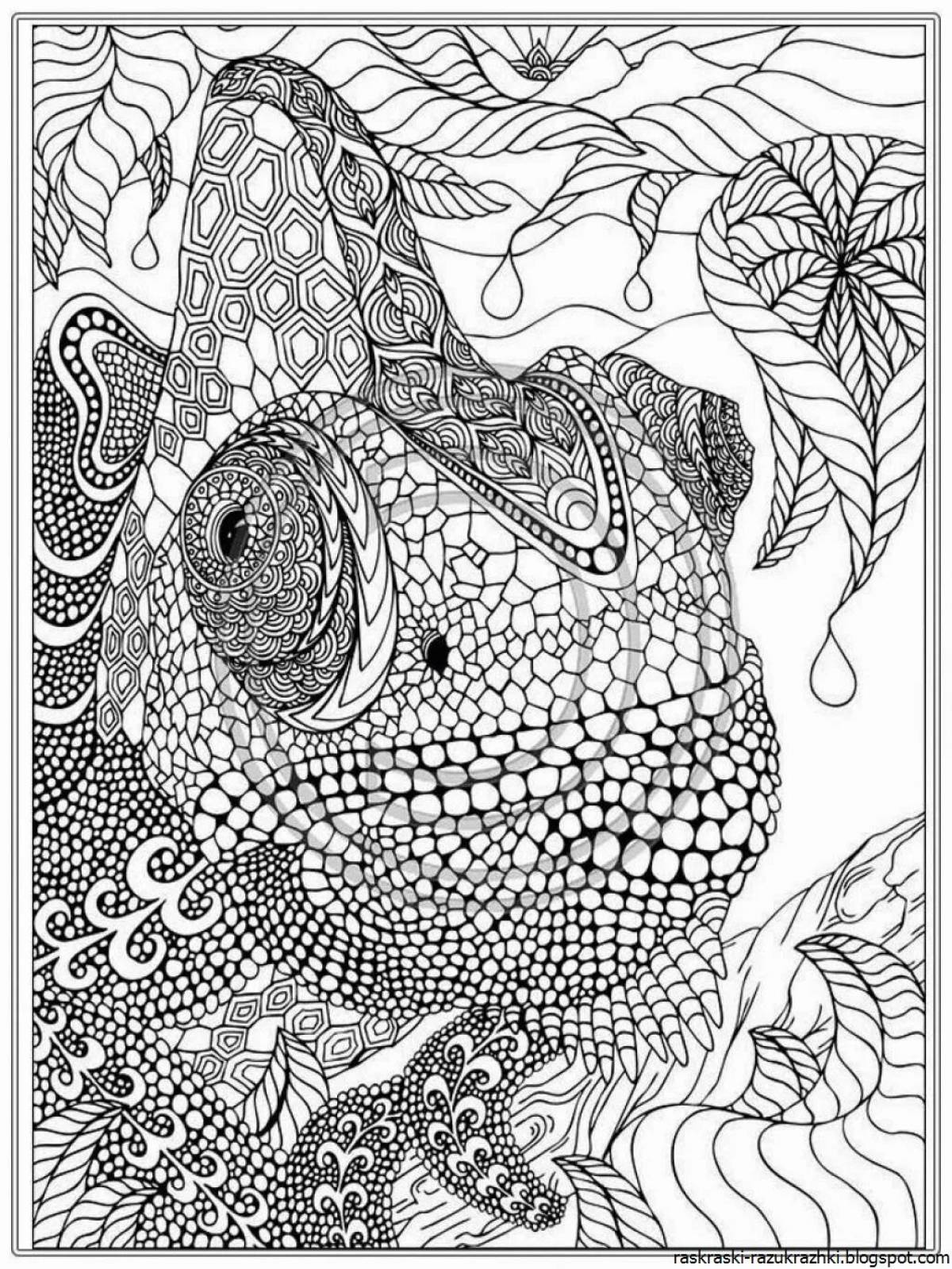 Dazzling complex anti-stress coloring book