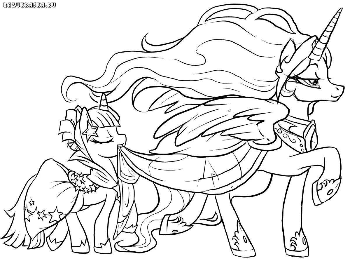 Majestic coloring pony celestia princess