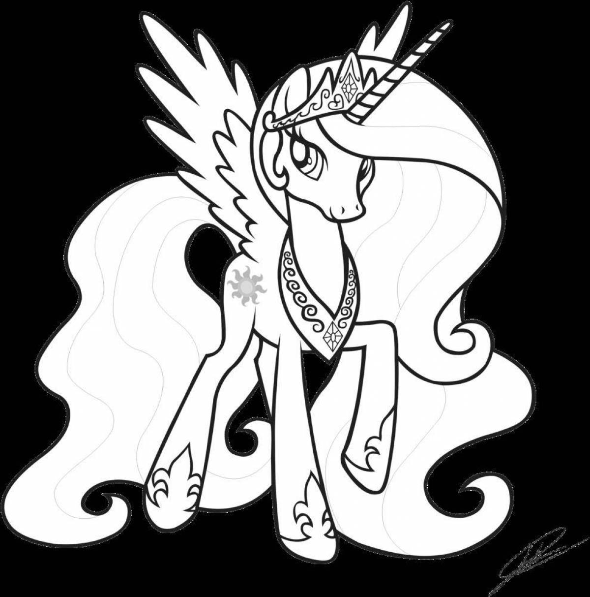 Amazing pony coloring celestia princess