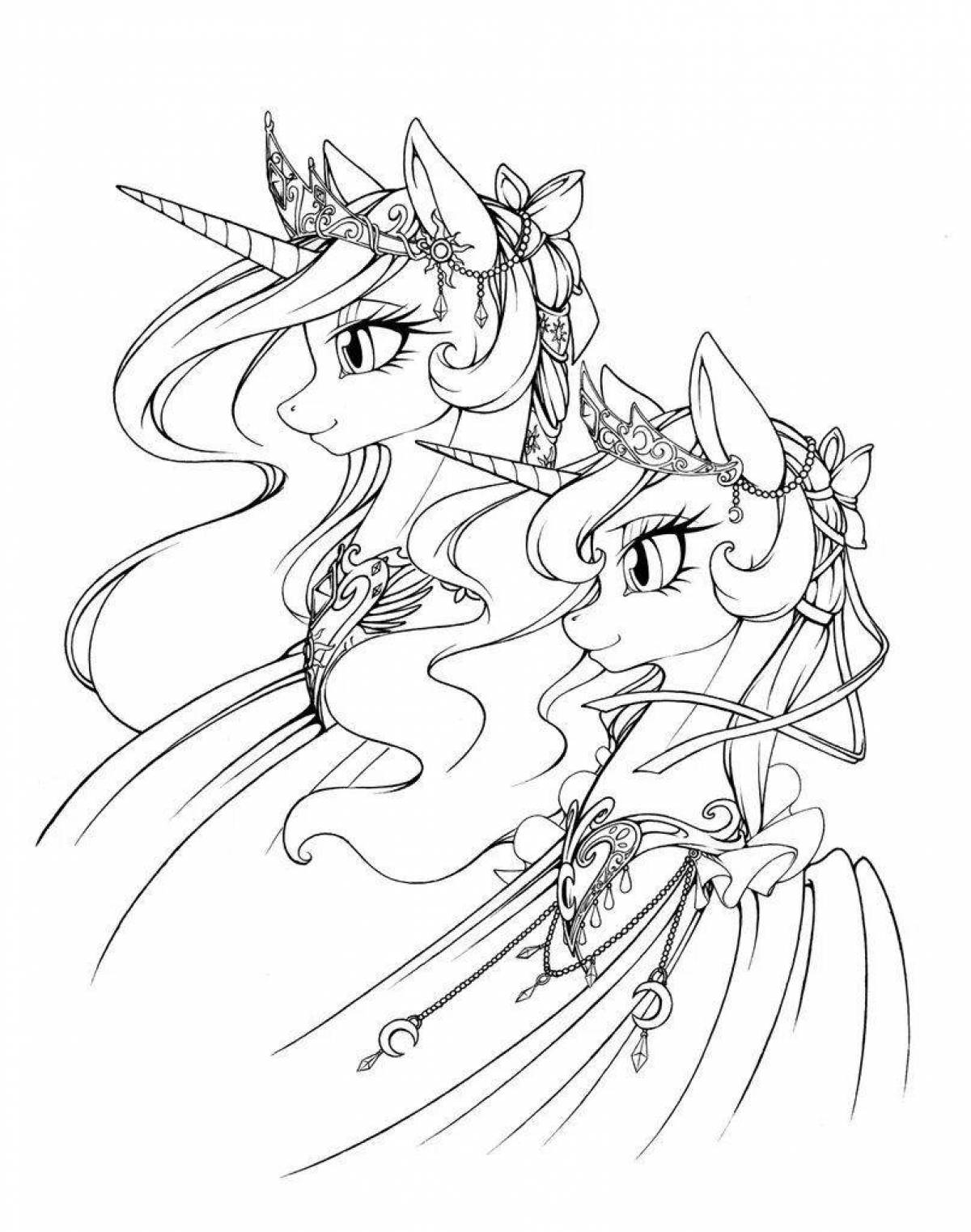 Violent coloring pony celestia princess
