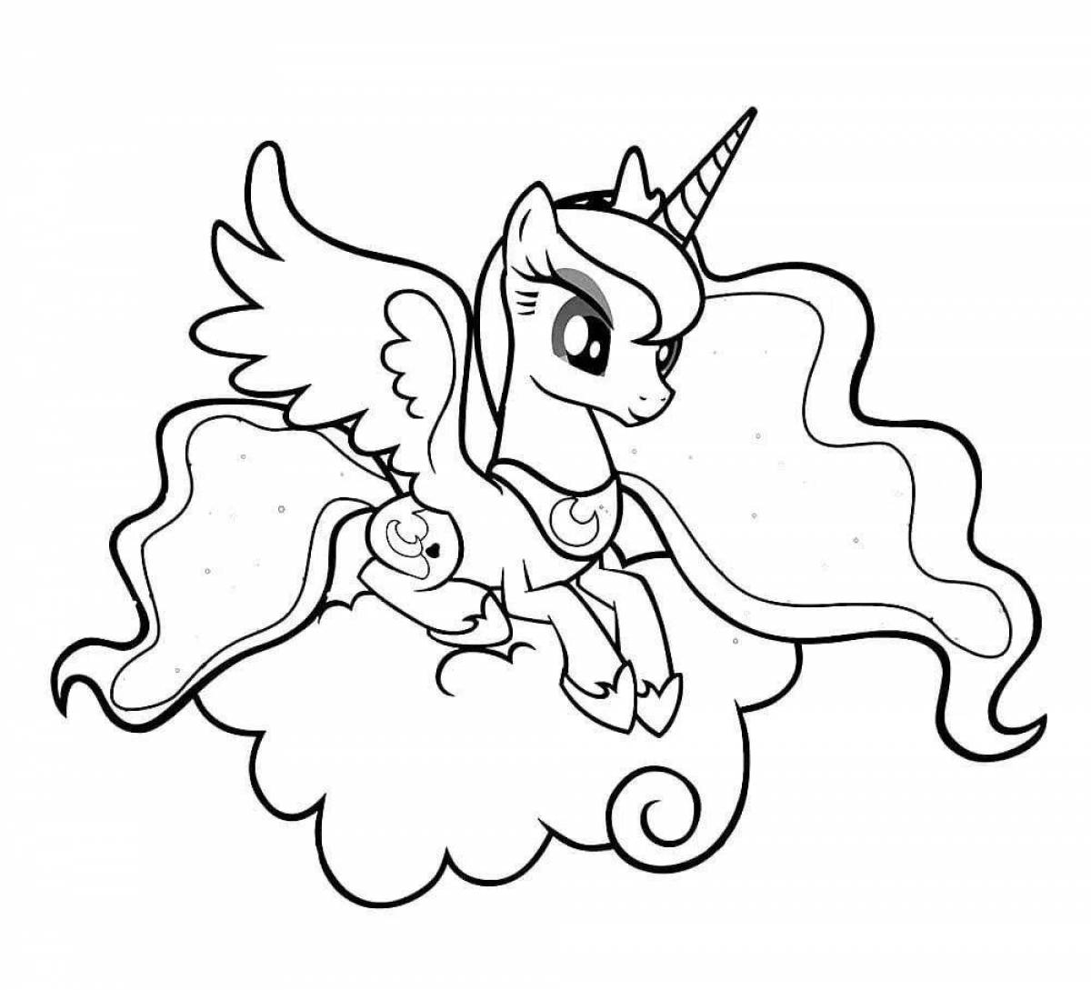 Coloring pony celestia princess