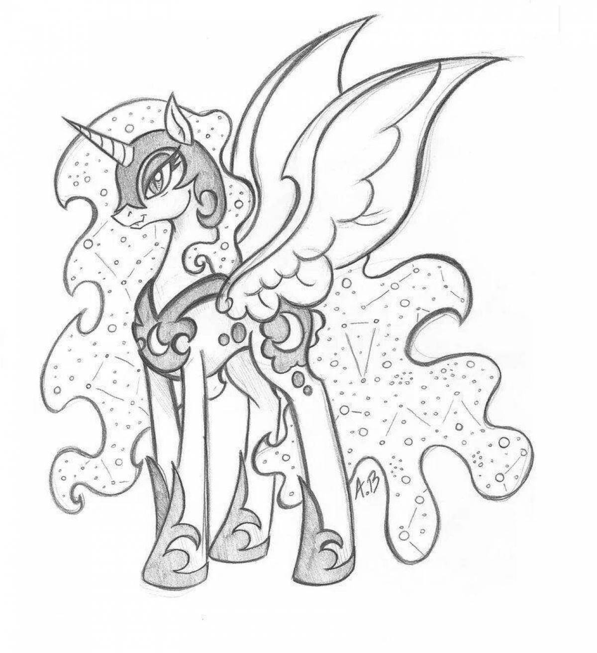 Shiny coloring pony celestia princess