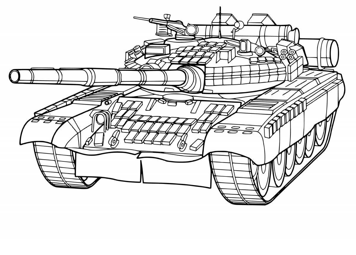 Захватывающая раскраска танк т 72