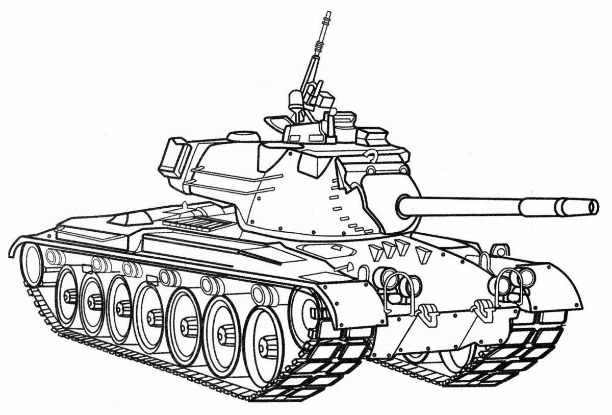 Раскраска очаровательный танк т 72