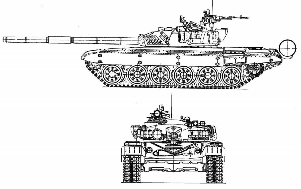 Раскраска изысканный танк т 72