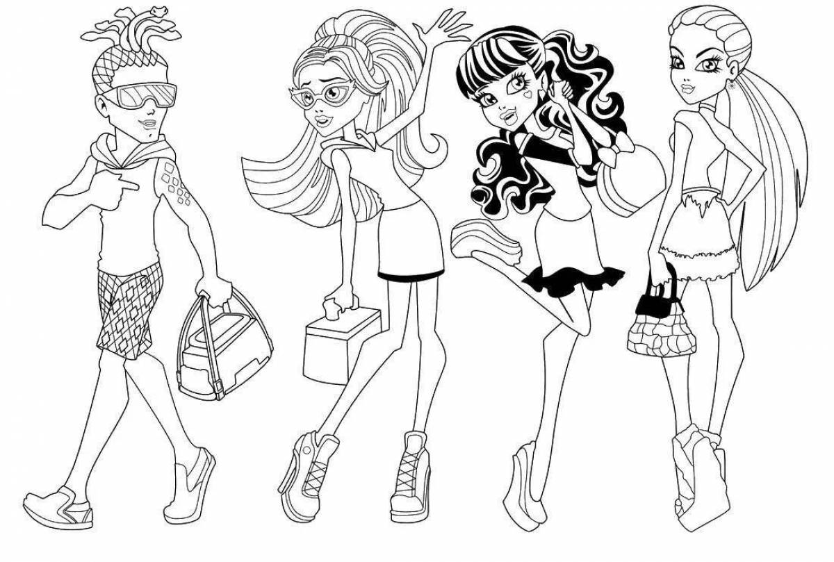 Coloring monster high dolls