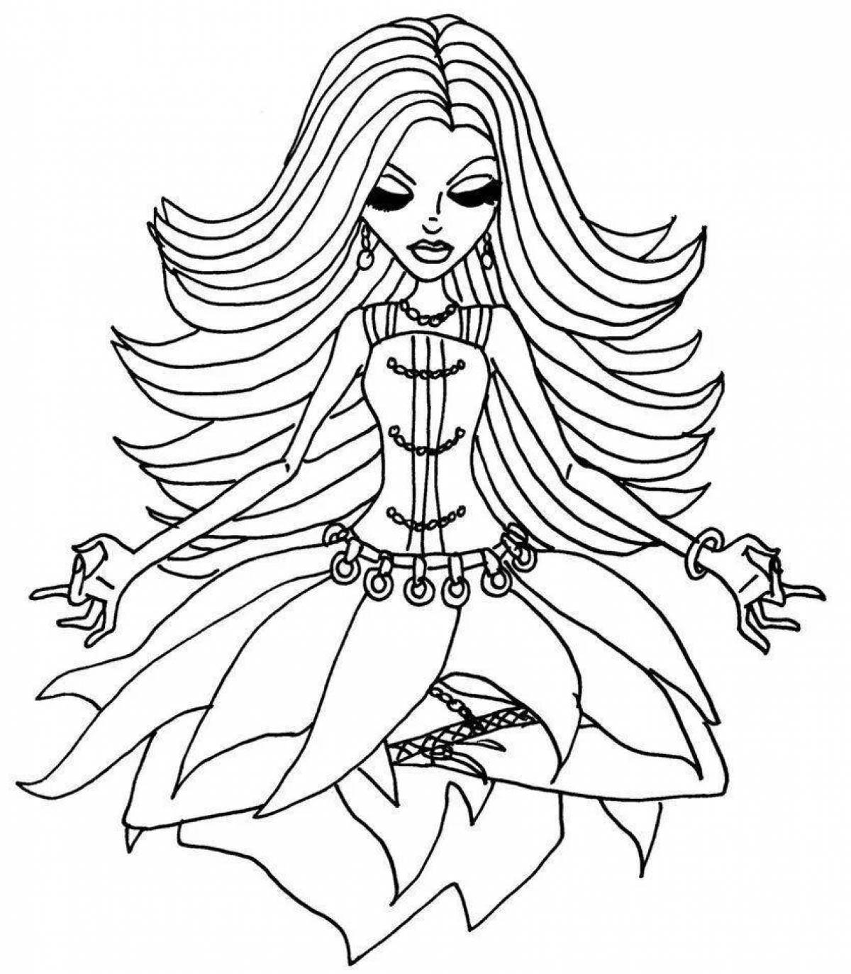Animated monster high dolls coloring page