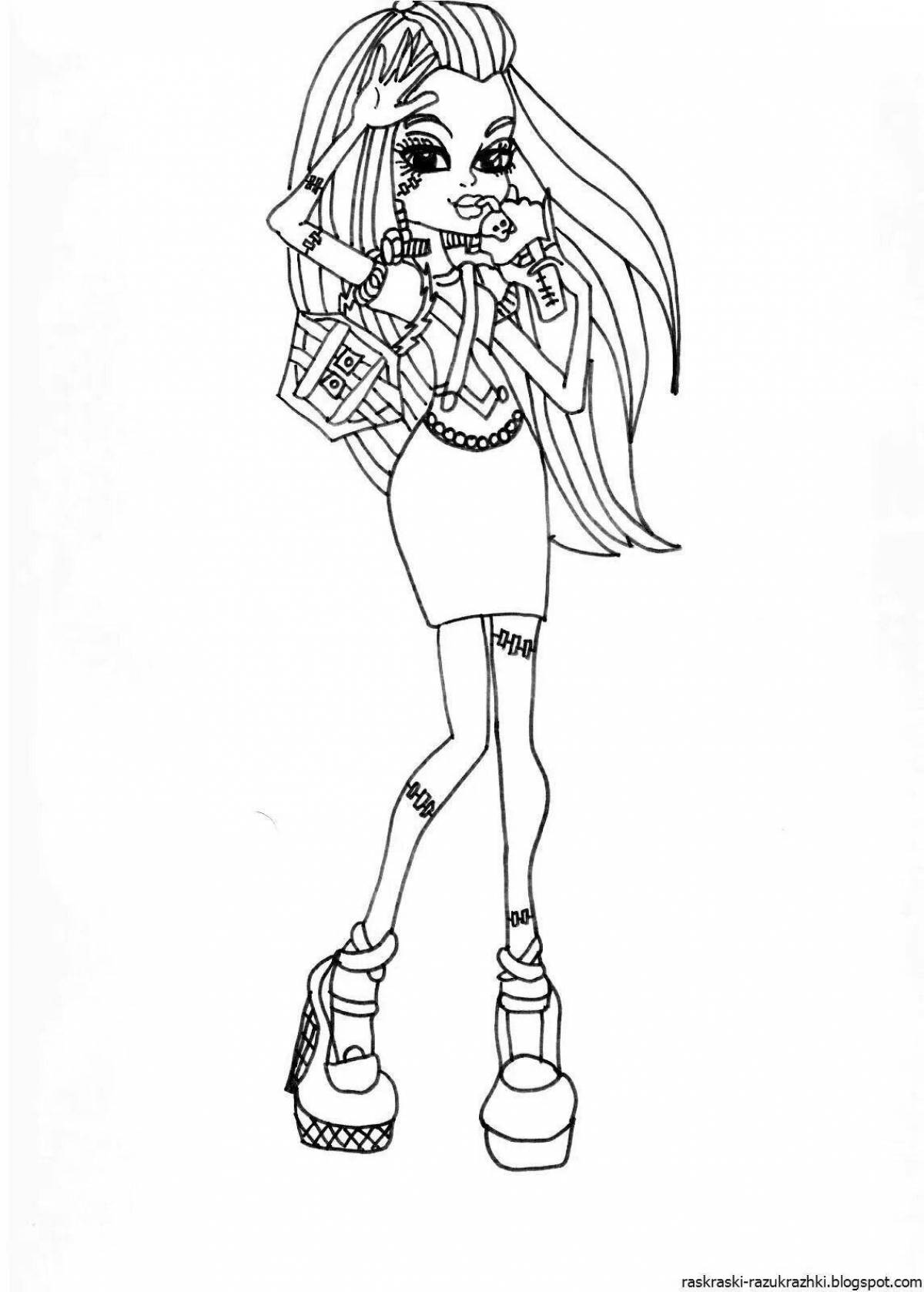 Monster high dolls glamor coloring